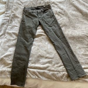 Rag & Bone Washed Dark Olive Slim Jeans, size 32